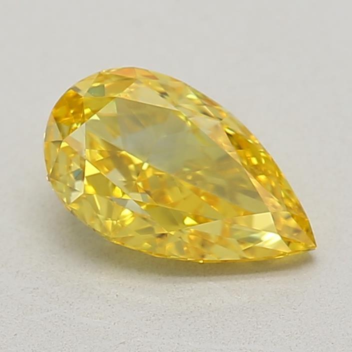 0.70 Ct. Fancy Vivid Yellow Pear Lab Grown Diamond