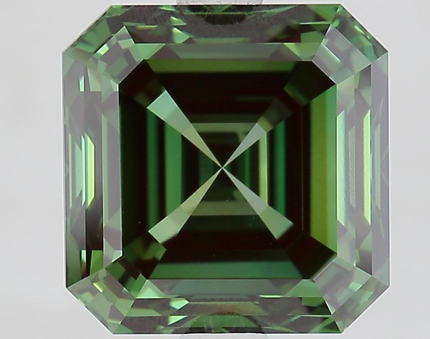 3.44 Ct. Fancy Green Asscher Lab Grown Diamond