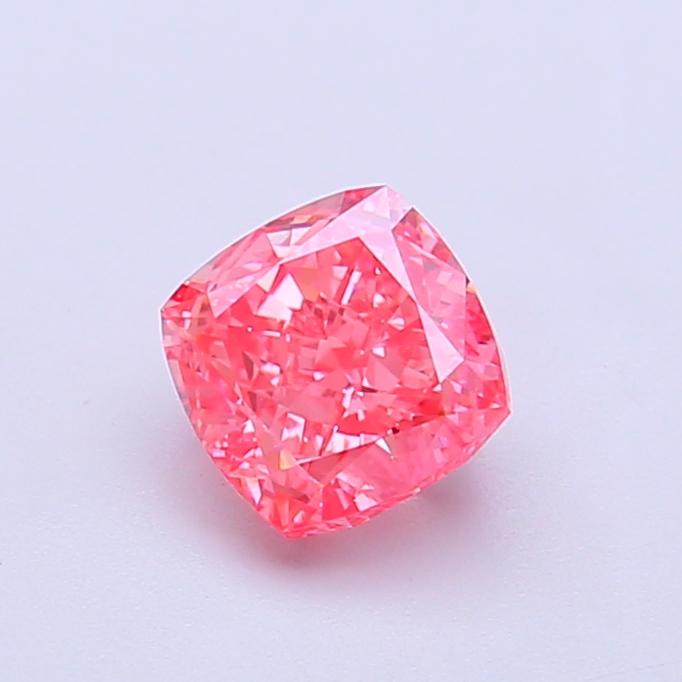 1.02 Ct. Fancy Vivid Pink Cushion Lab Grown Diamond