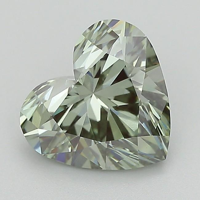 2.10 Ct. Fancy Vivid  Green Heart Lab Grown Diamond