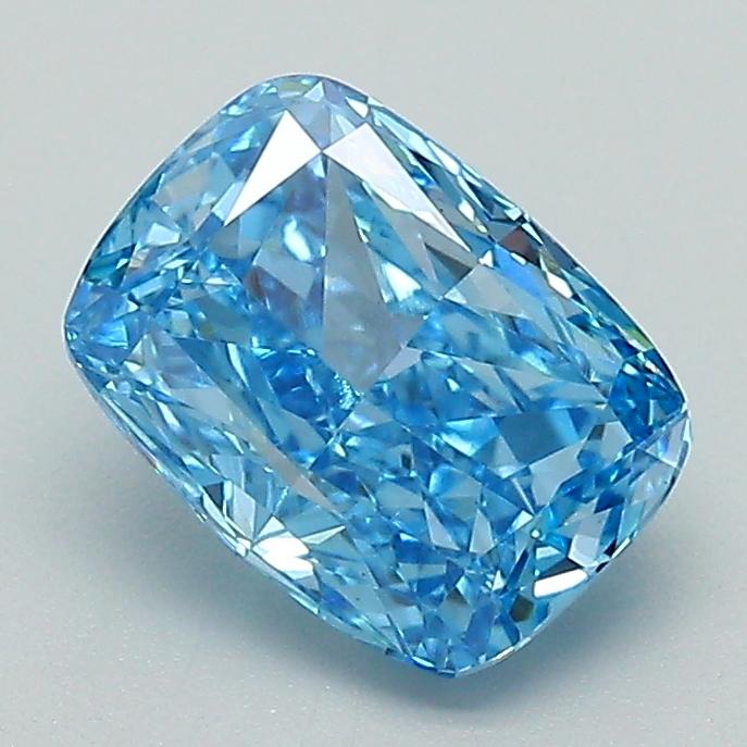 1.55 Ct. Fancy Vivid Blue Cushion Lab Grown Diamond