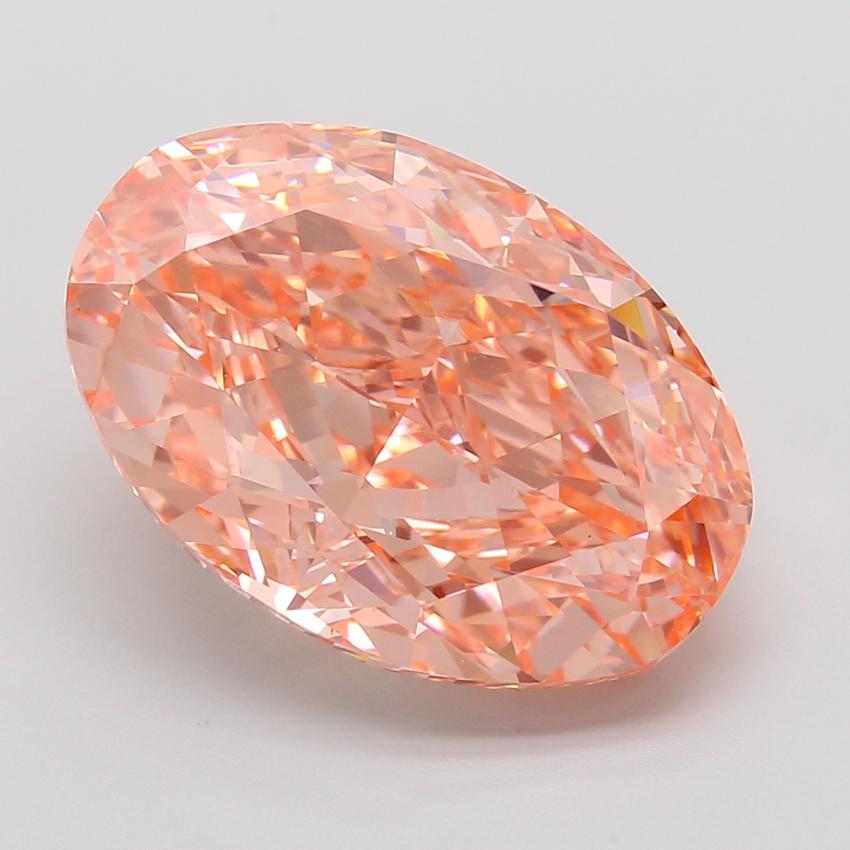 12.06 Ct. Fancy Vivid Pink Oval Lab Grown Diamond