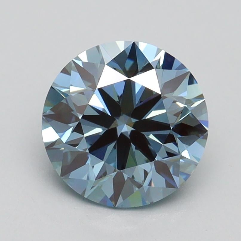 1.59 Ct. Fancy Vivid Blue Round Lab Grown Diamond