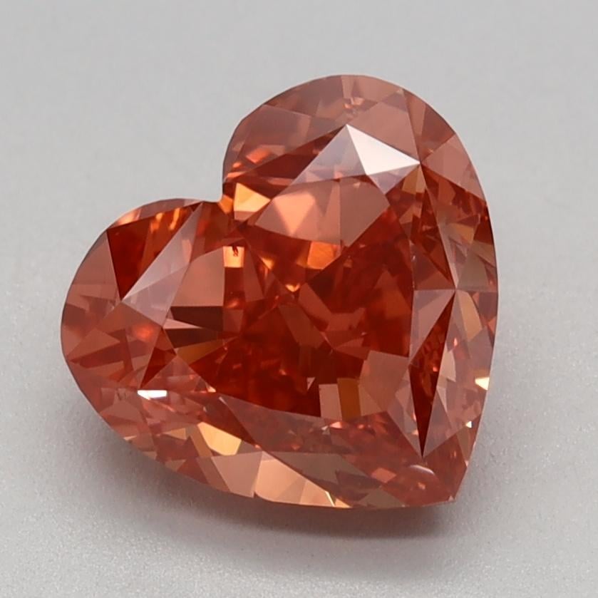1.84 Ct. Fancy Vivid Pinkish Orange Heart Lab Grown Diamond