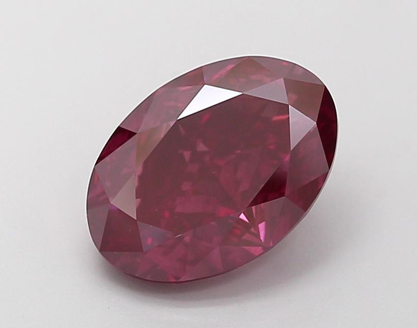 3.67 Ct. Fancy Deep Pink Oval Lab Grown Diamond