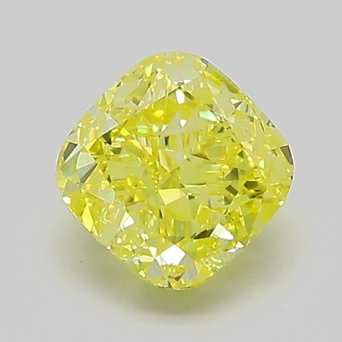 1.31 Ct. Fancy Intense  Yellow Cushion Lab Grown Diamond