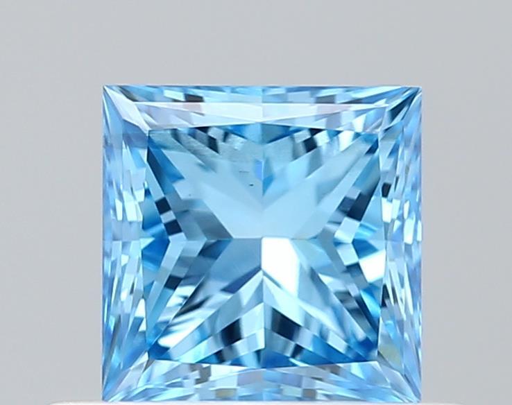 0.54 Ct. Fancy Vivid Blue Princess Lab Grown Diamond