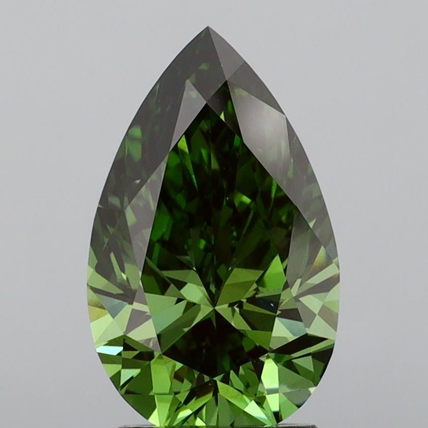 2.68 Ct. Fancy Vivid Green Pear Lab Grown Diamond