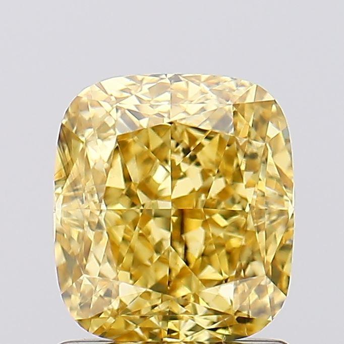 1.50 Ct. Fancy Vivid Yellow Cushion Lab Grown Diamond