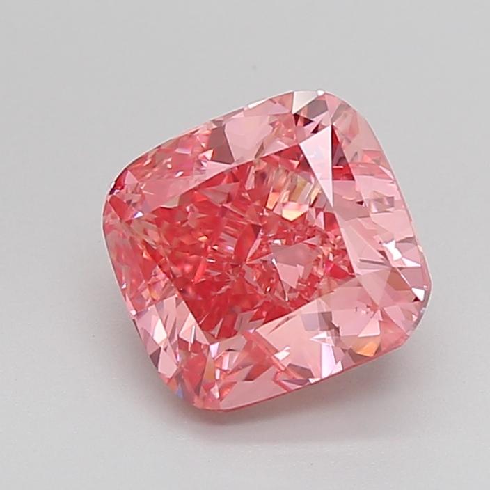 2.94 Ct. Fancy Vivid Pink Cushion Lab Grown Diamond