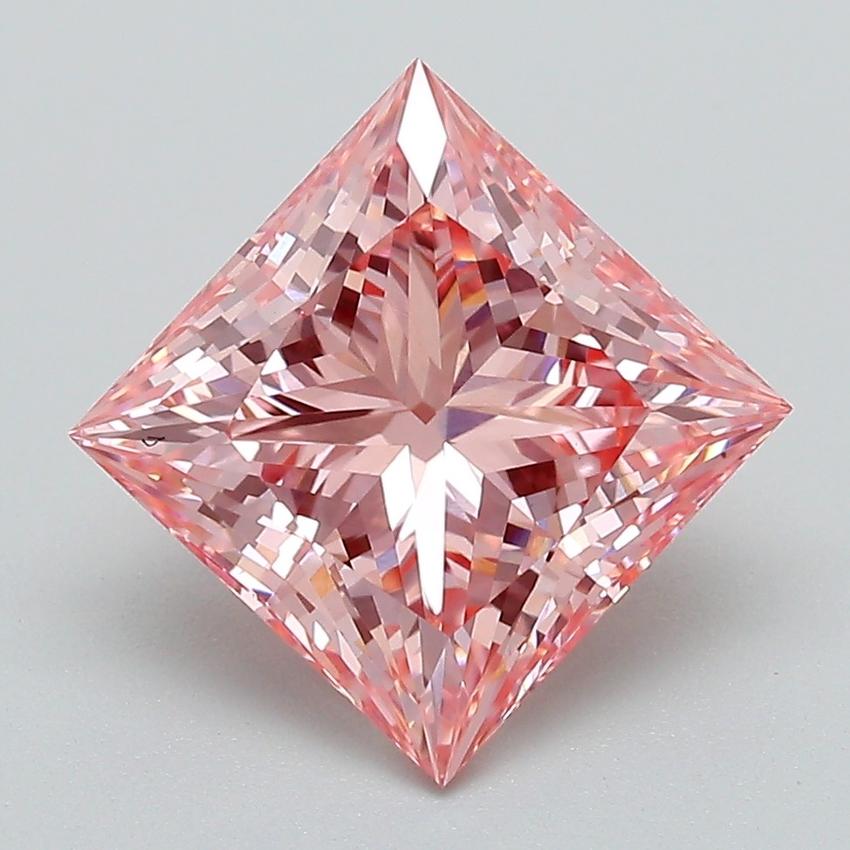 3.09 Ct. Fancy Vivid Pink Princess Lab Grown Diamond