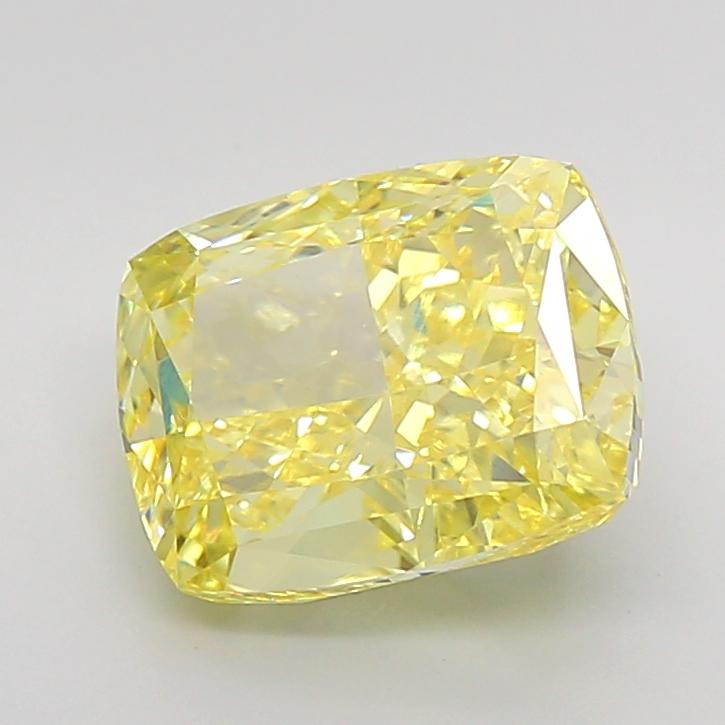 4.50 Ct. Fancy Vivid Yellow Cushion Lab Grown Diamond