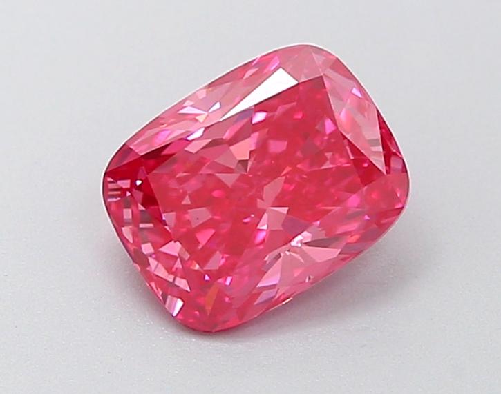 1.18 Ct. Fancy Vivid  Pink Cushion Lab Grown Diamond