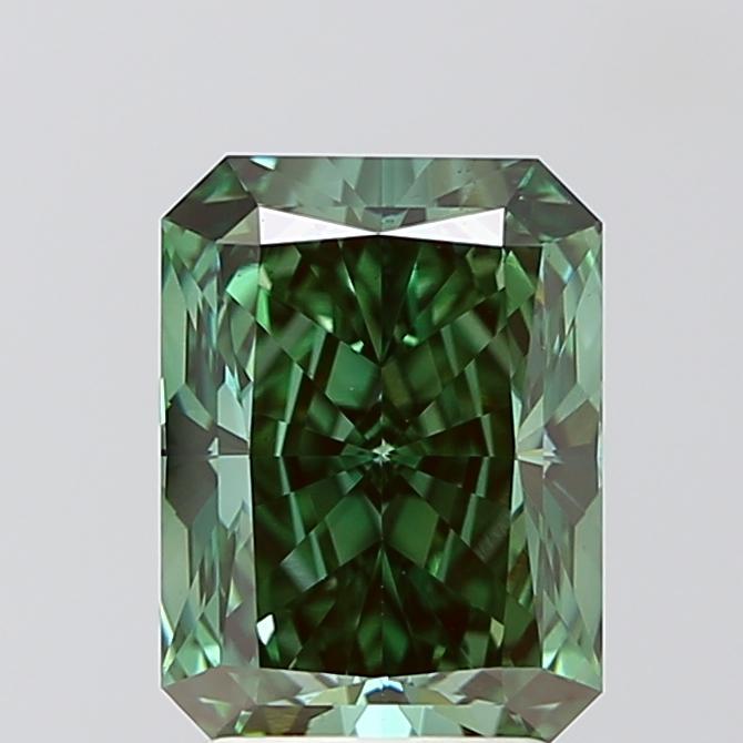 2.80 Ct. Fancy Vivid Green Radiant Lab Grown Diamond