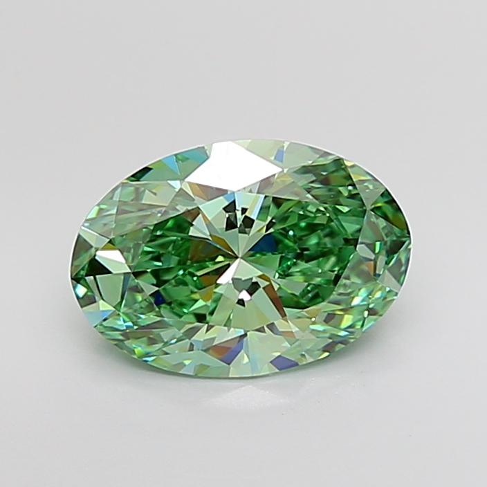 3.30 Ct. Fancy Vivid Green Oval Lab Grown Diamond