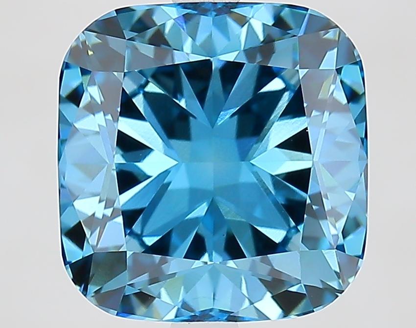 4.57 Ct. Fancy Vivid Blue Cushion Lab Grown Diamond