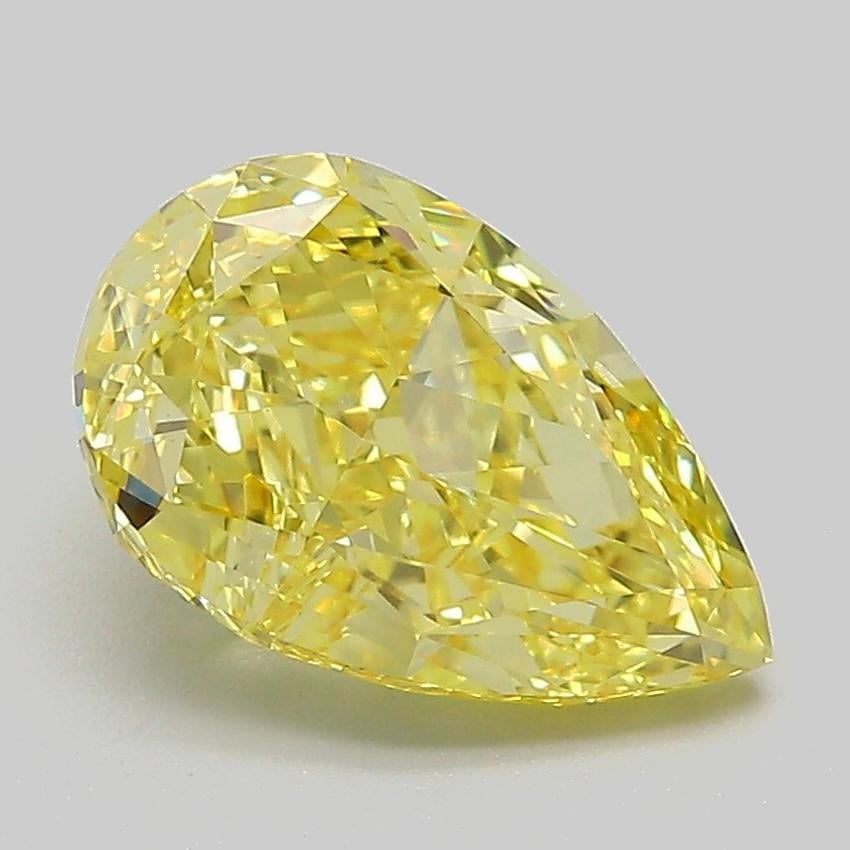 2.54 Ct. Fancy Vivid Yellow Pear Lab Grown Diamond