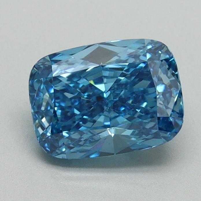 1.15 Ct. Fancy Vivid Blue Cushion Lab Grown Diamond