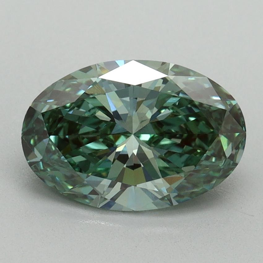 1.63 Ct. Fancy Vivid Green Oval Lab Grown Diamond