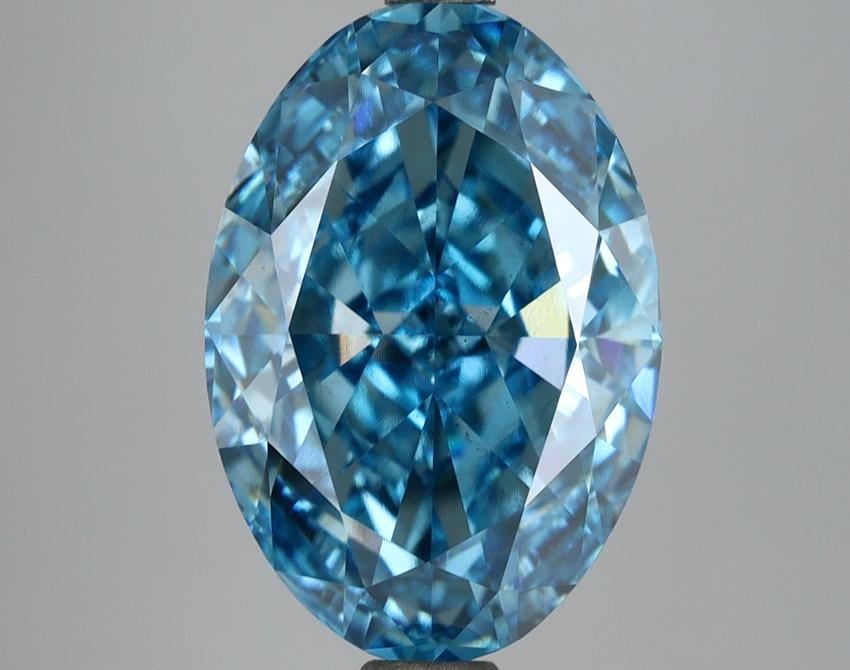 6.16 Ct. Fancy Vivid Blue Oval Lab Grown Diamond