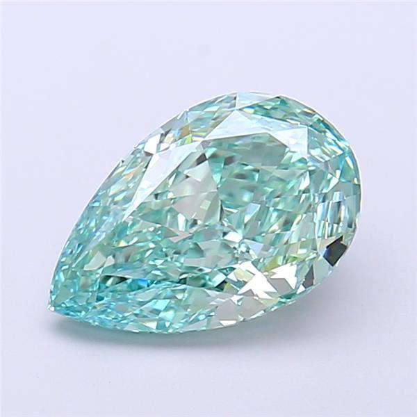 2.04 Ct. Fancy Vivid  Green Pear Lab Grown Diamond