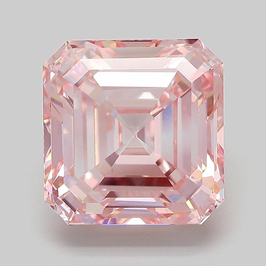 7.06 Ct. Fancy Intense Pink Asscher Lab Grown Diamond