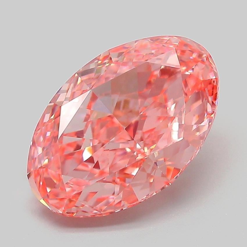 4.61 Ct. Fancy Vivid  Pink Oval Lab Grown Diamond
