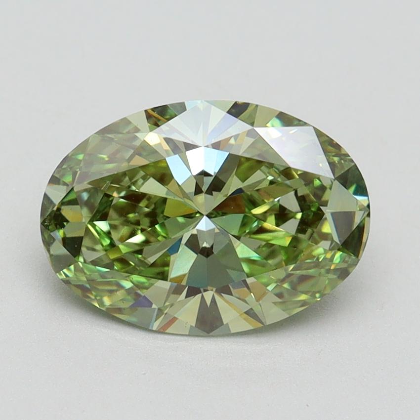 2.03 Ct. Fancy Vivid Green Oval Lab Grown Diamond