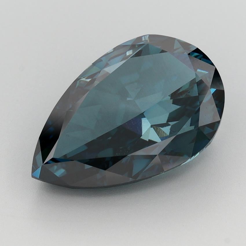 9.14 Ct. Fancy Deep  Blue Pear Lab Grown Diamond