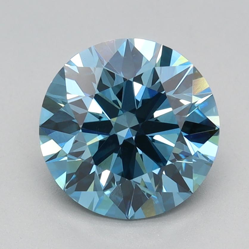 1.58 Ct. Fancy Vivid Blue Round Lab Grown Diamond