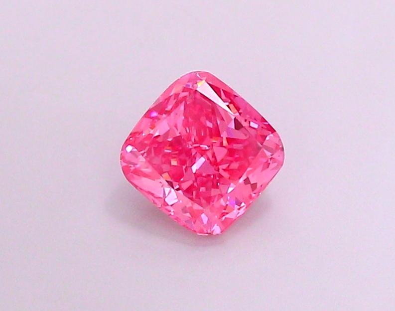 1.0 Ct. Fancy Vivid Pink Cushion Lab Grown Diamond