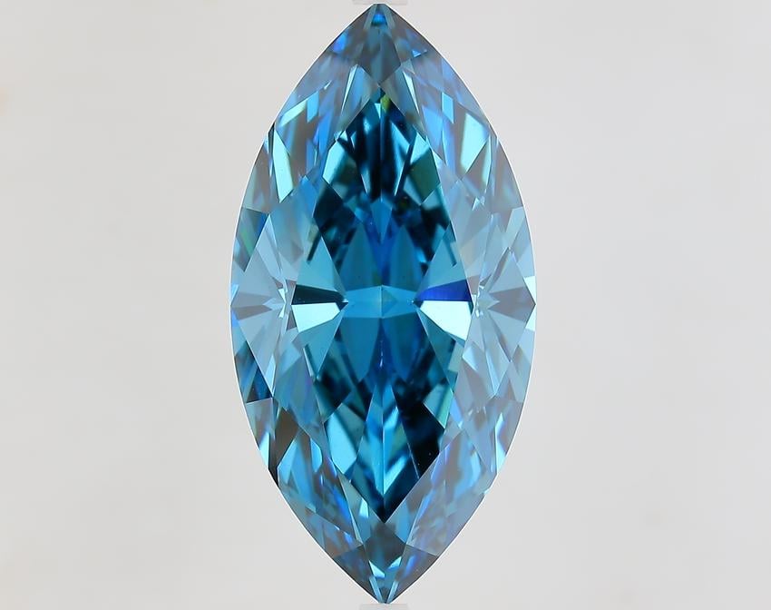 10.71 Ct. Fancy Vivid Blue Marquise Lab Grown Diamond