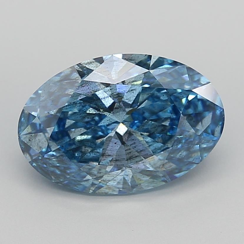 4.00 Ct. Fancy Vivid  Blue Oval Lab Grown Diamond