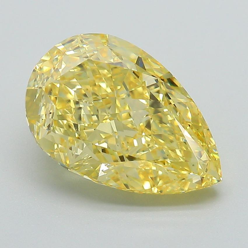 4.27 Ct. Fancy Vivid Yellow Pear Lab Grown Diamond
