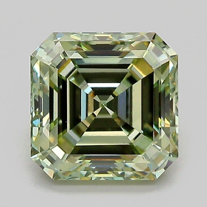 2.09 Ct. Fancy Vivid Green Asscher Lab Grown Diamond