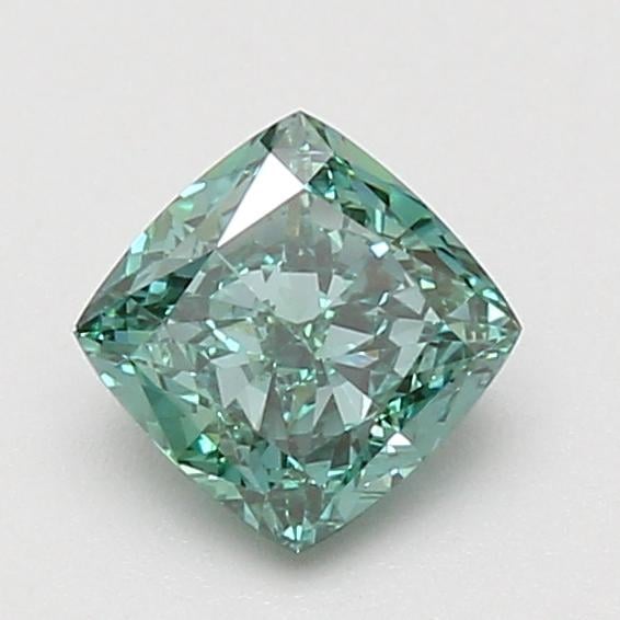 1.09 Ct. Fancy Vivid Green Cushion Lab Grown Diamond