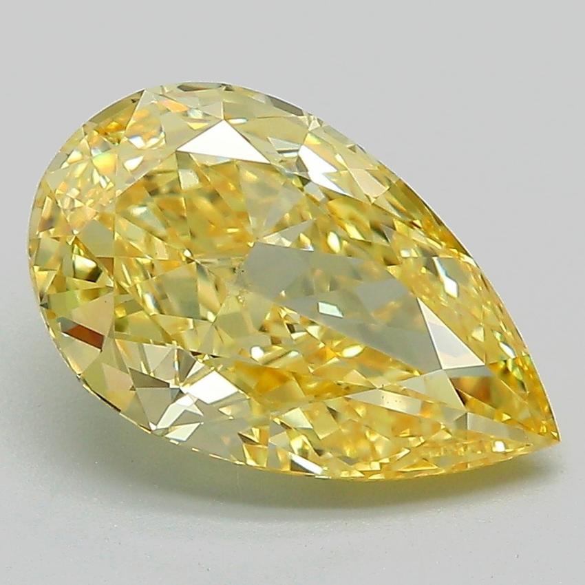 3.05 Ct. Fancy Intense Yellow Pear Lab Grown Diamond