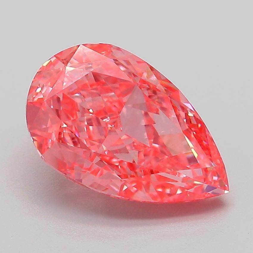 3.23 Ct. Fancy Vivid Pink Pear Lab Grown Diamond