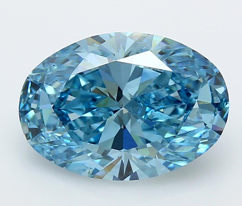5.05 Ct. Fancy Vivid  Blue Oval Lab Grown Diamond