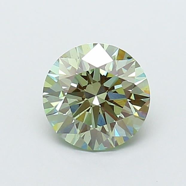1.51 Ct. Fancy Vivid Green Round Lab Grown Diamond