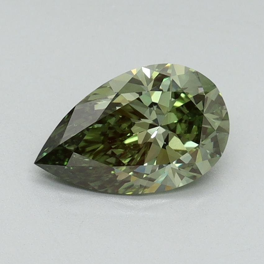 1.03 Ct. Fancy Vivid Green Pear Lab Grown Diamond
