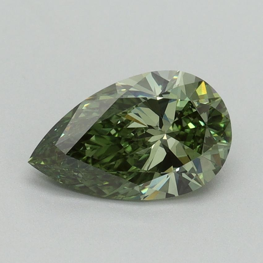 1.17 Ct. Fancy Vivid Green Pear Lab Grown Diamond