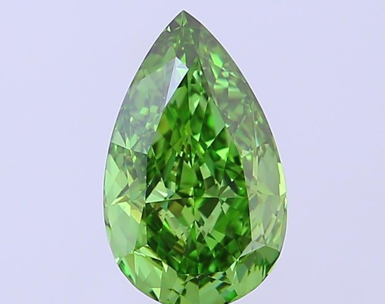 2.43 Ct. Fancy Vivid Green Pear Lab Grown Diamond