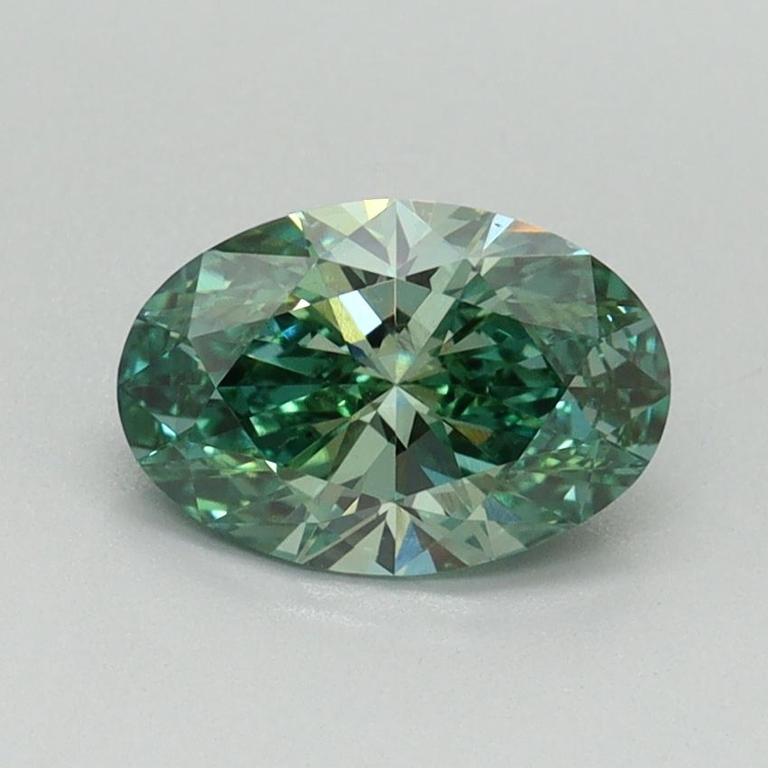 1.04 Ct. Fancy Vivid Green Oval Lab Grown Diamond
