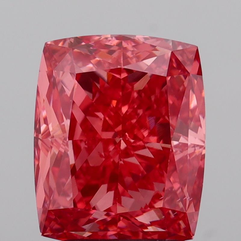 2.97 Ct. Fancy Vivid  Pink Cushion Lab Grown Diamond