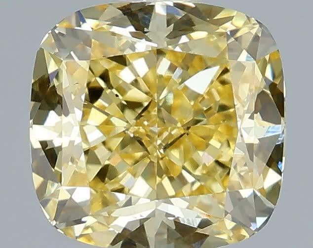 1.06 Ct. Fancy Intense Yellow Cushion Lab Grown Diamond