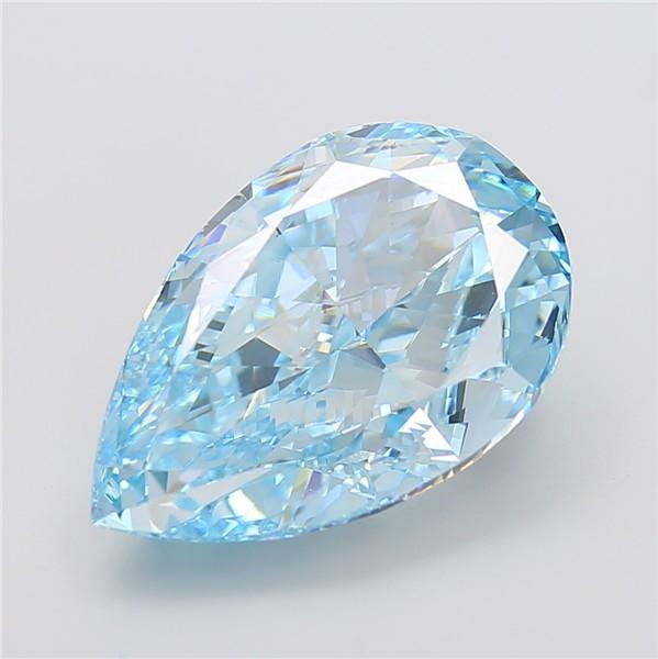 15.06 Ct. Fancy Vivid Blue Pear Lab Grown Diamond
