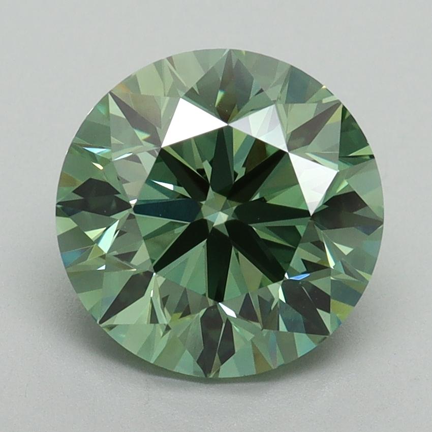 2.71 Ct. Fancy Vivid Green Round Lab Grown Diamond