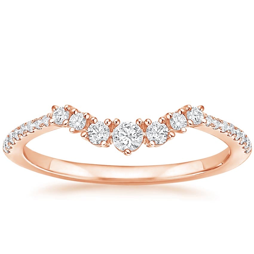 Rose gold diamond engagement ring with surprise diamond details