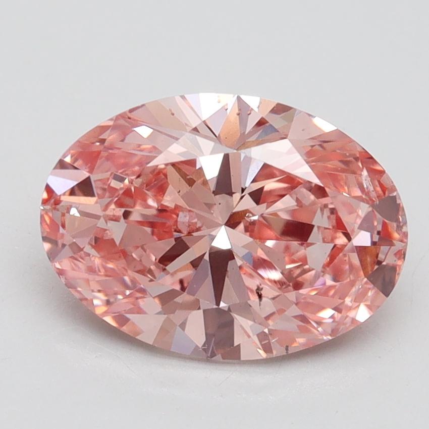 2.30 Ct. Fancy Vivid Pink Oval Lab Grown Diamond